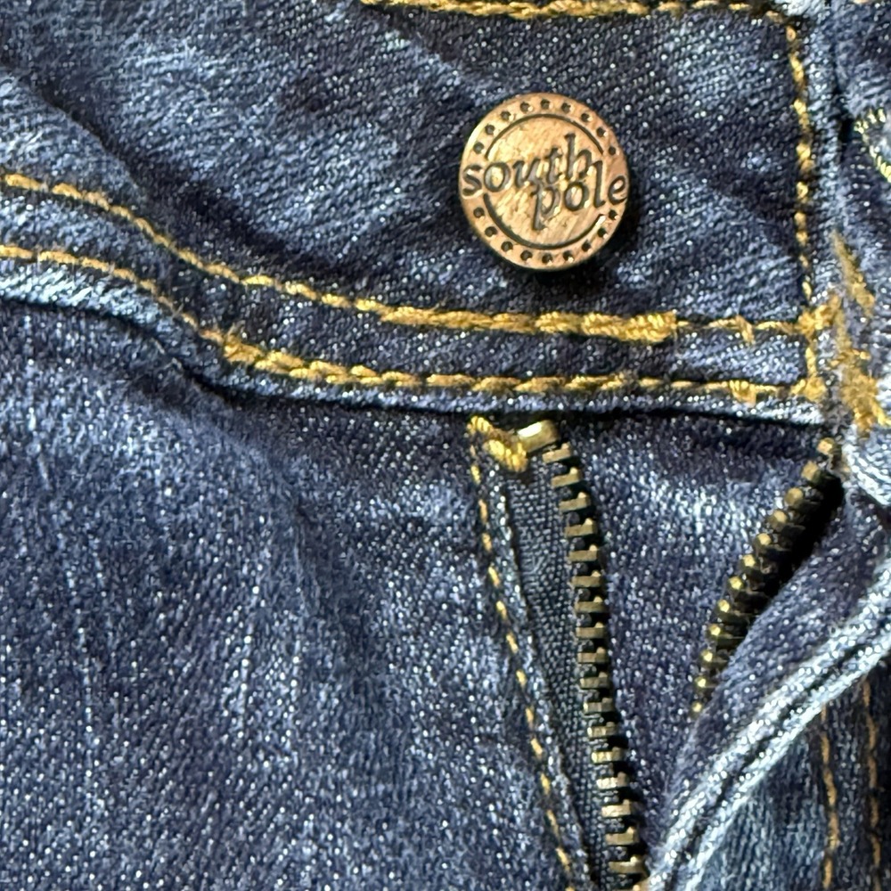 90s Southpole Jeans Womens Juniors 1 Bootcut Low Rise Fade Embroidered 25x29.5 - Picture 9 of 13